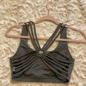 Gray sports bra